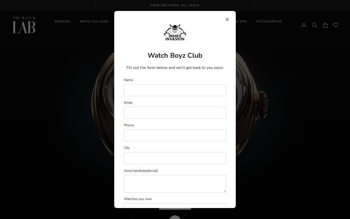 thewatchlab.in homepage screenshot