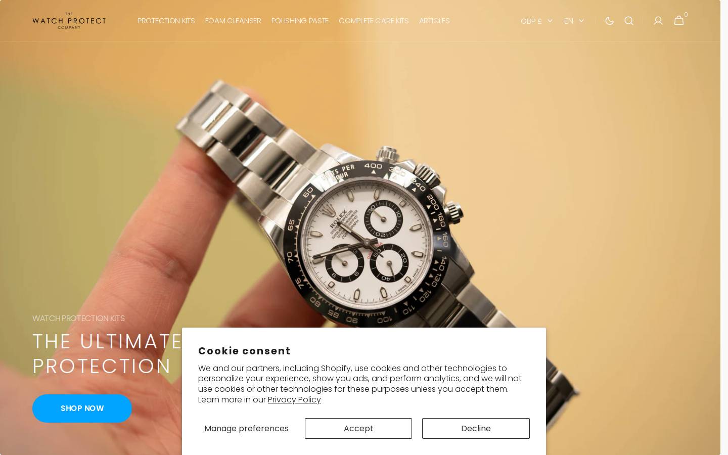 The Watch Protect Company homepage screenshot