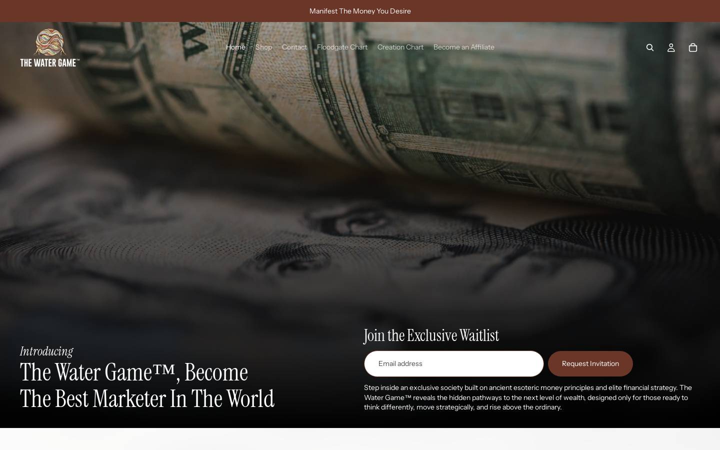 thewatergame.com homepage screenshot