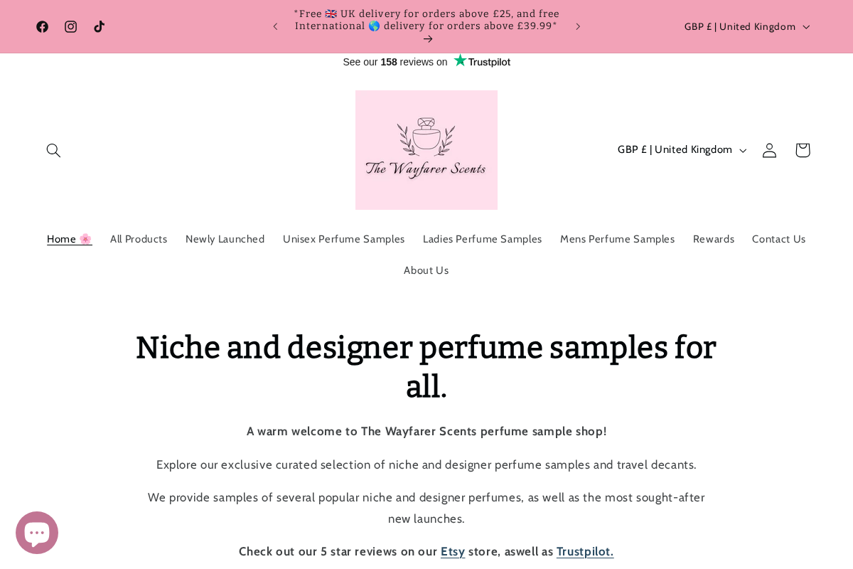 Thewayfarerscents homepage screenshot