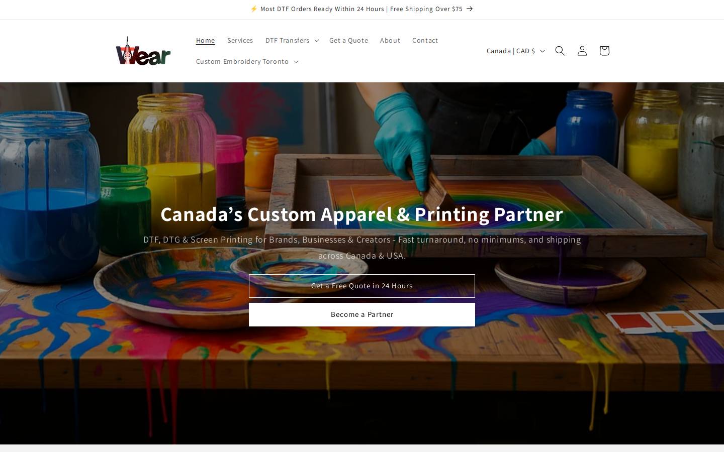 thewear.ca homepage screenshot