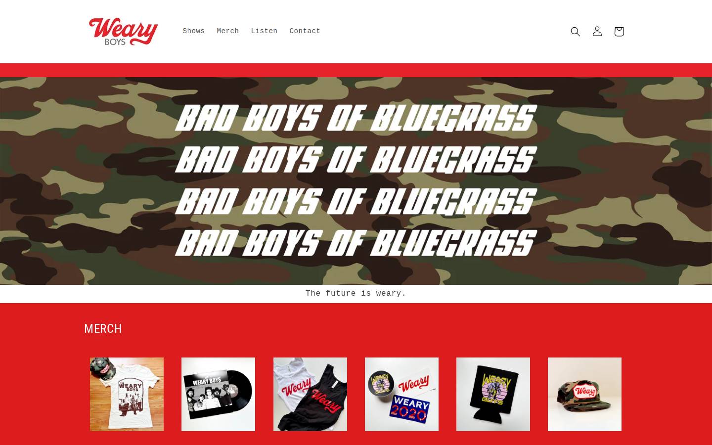 thewearyboys.com homepage screenshot