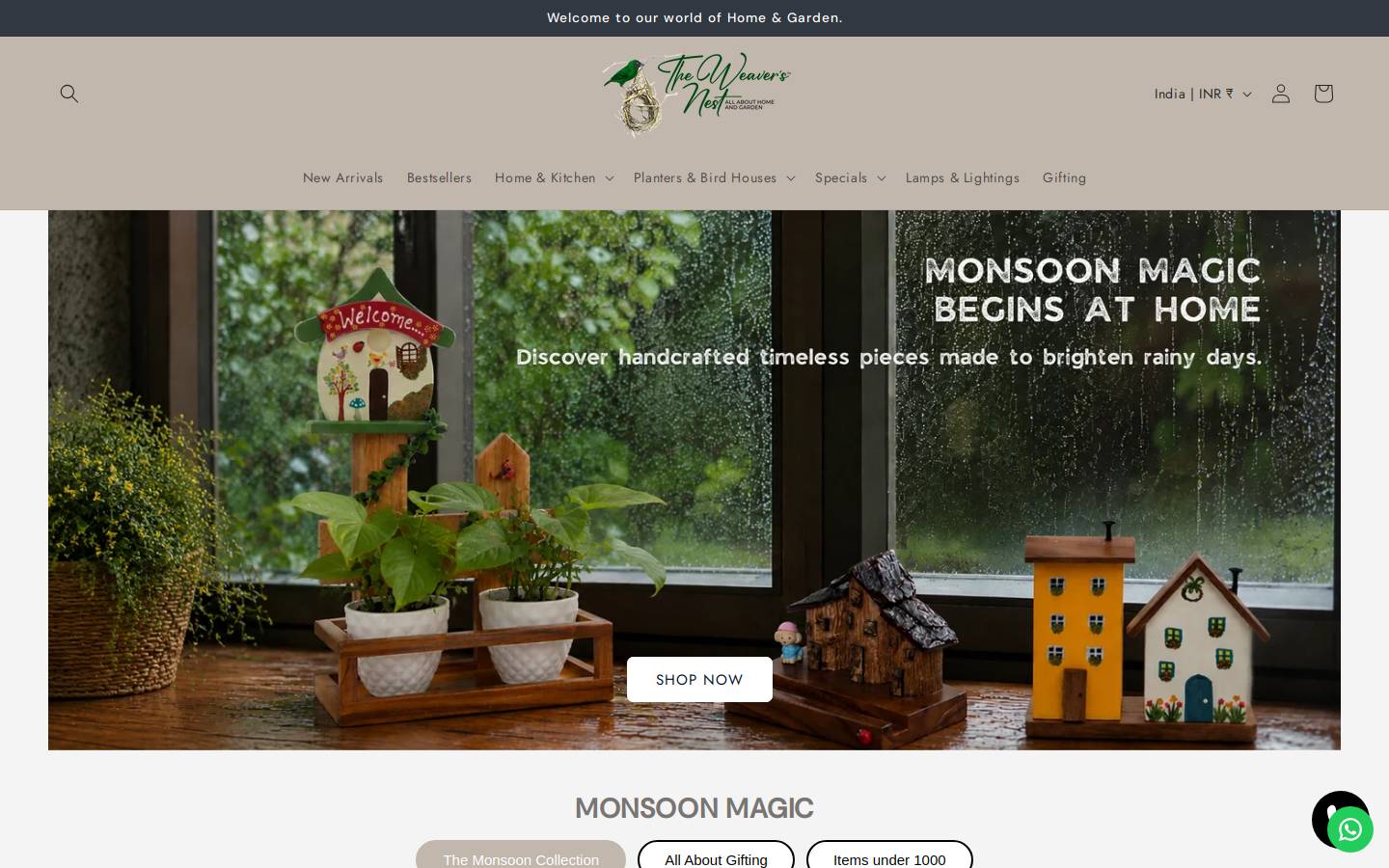 theweaversnest.com homepage screenshot