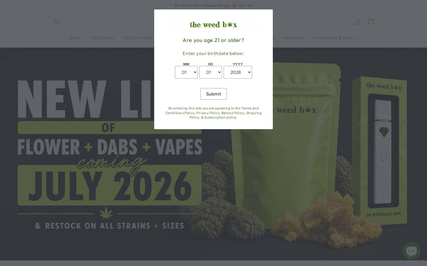 theweedbox.com homepage screenshot