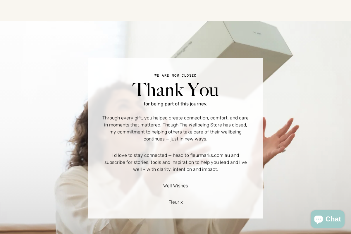 thewellbeingstore.com.au homepage screenshot