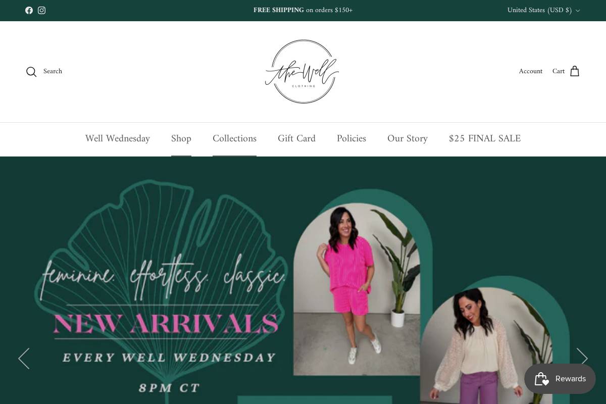 thewellclothing.com homepage screenshot
