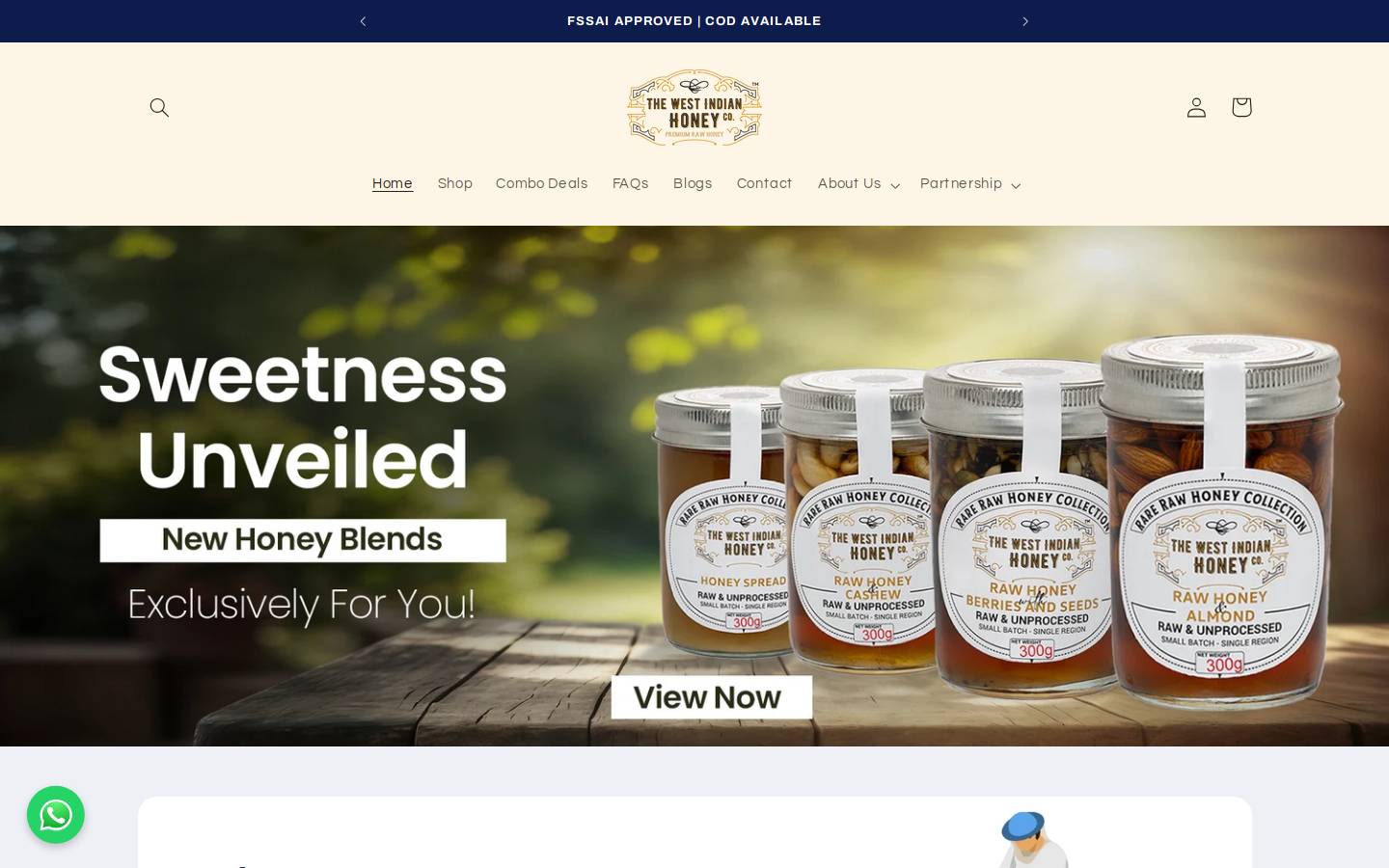 thewestindianhoneycompany.com homepage screenshot
