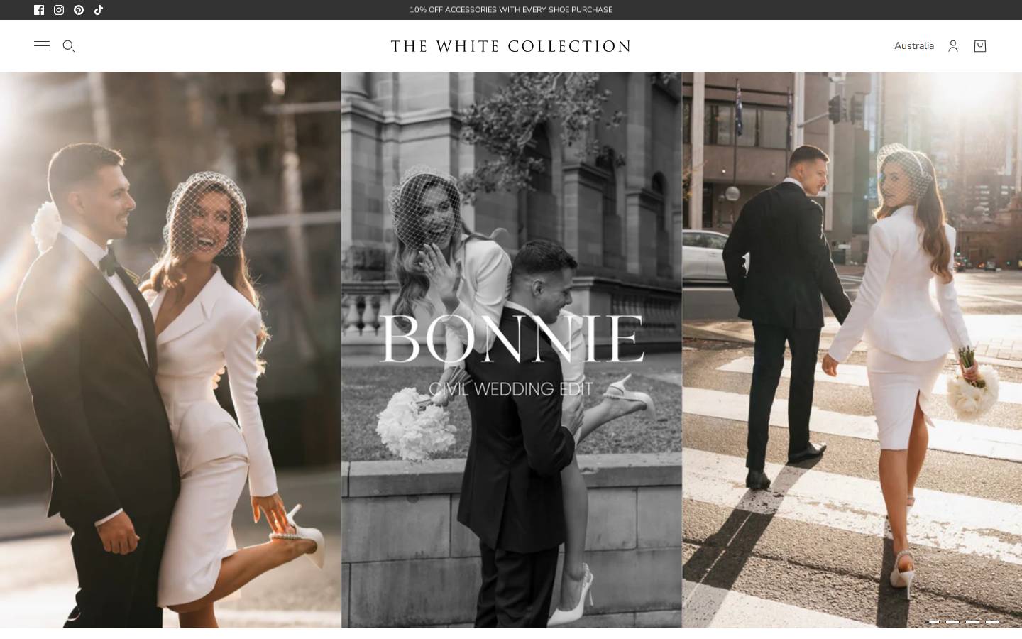 thewhitecollection.com.au homepage screenshot