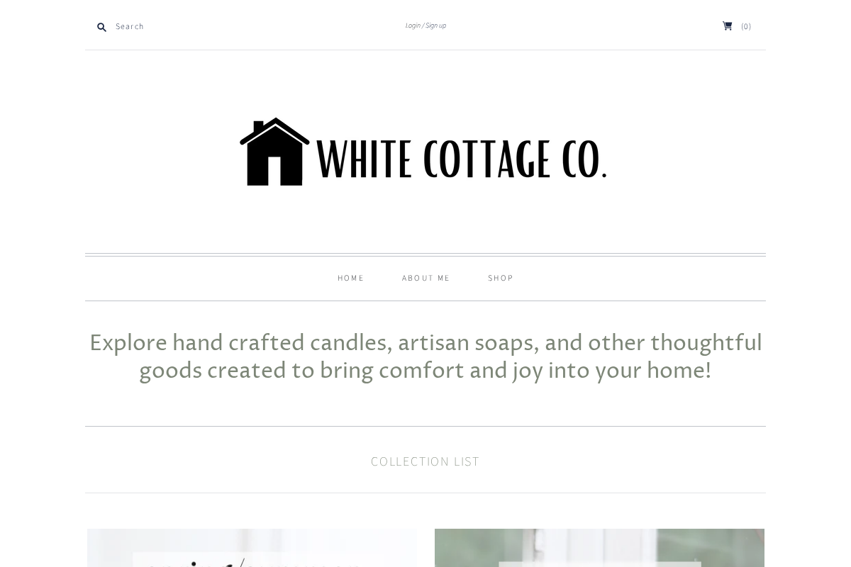 thewhitecottageco.com homepage screenshot