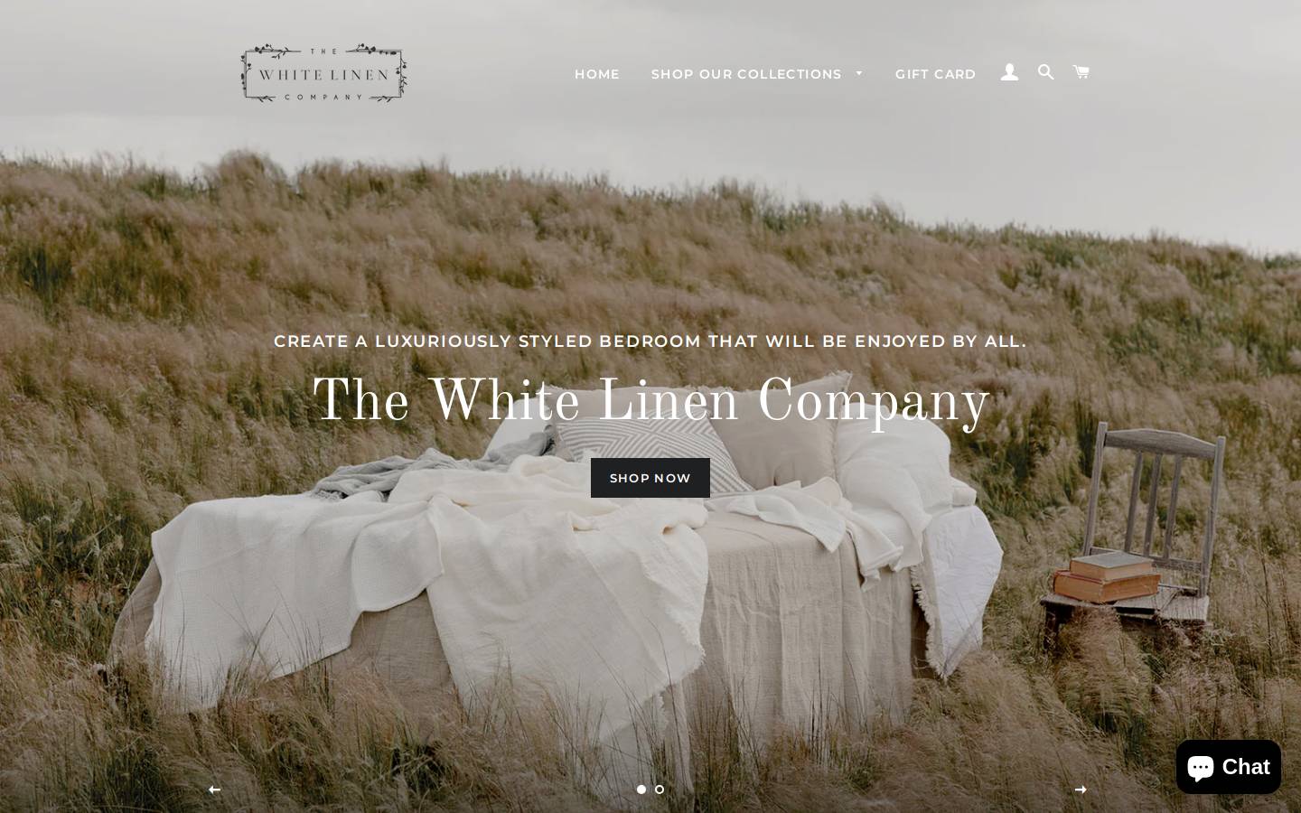 thewhitelinencompany.com.au homepage screenshot