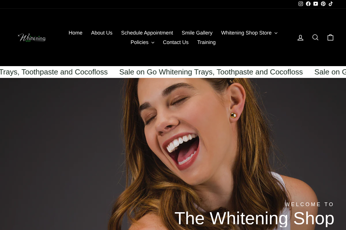 The Whitening Shop homepage screenshot