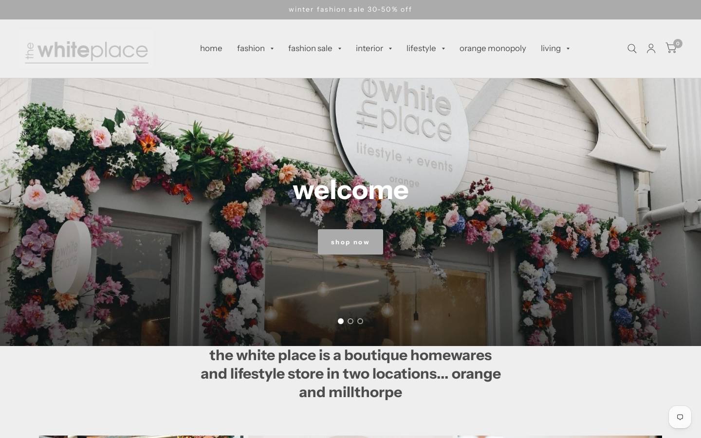 thewhiteplace.com.au homepage screenshot