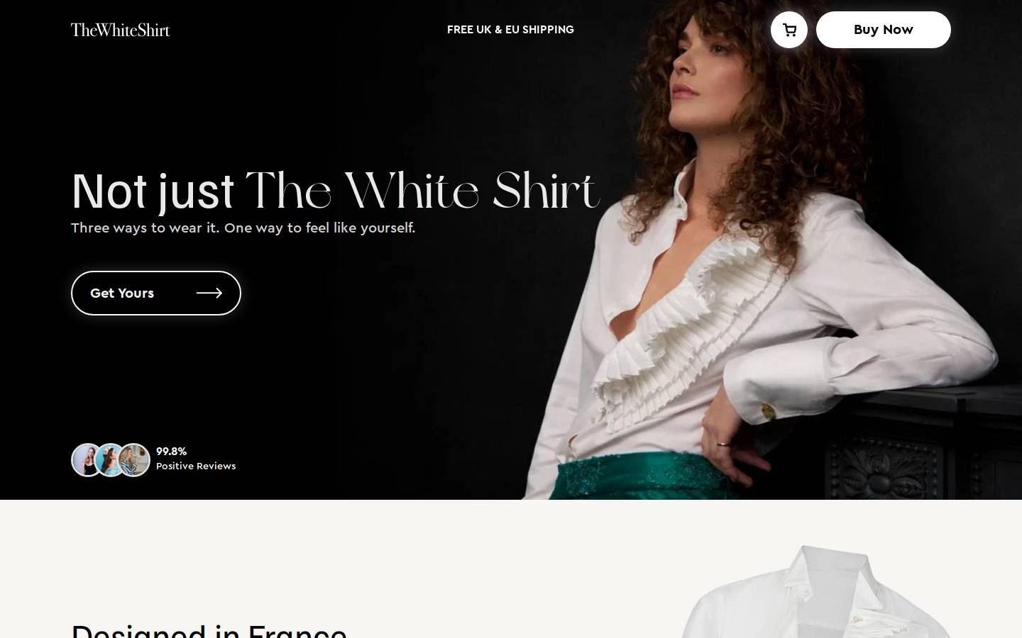 thewhiteshirt.design homepage screenshot
