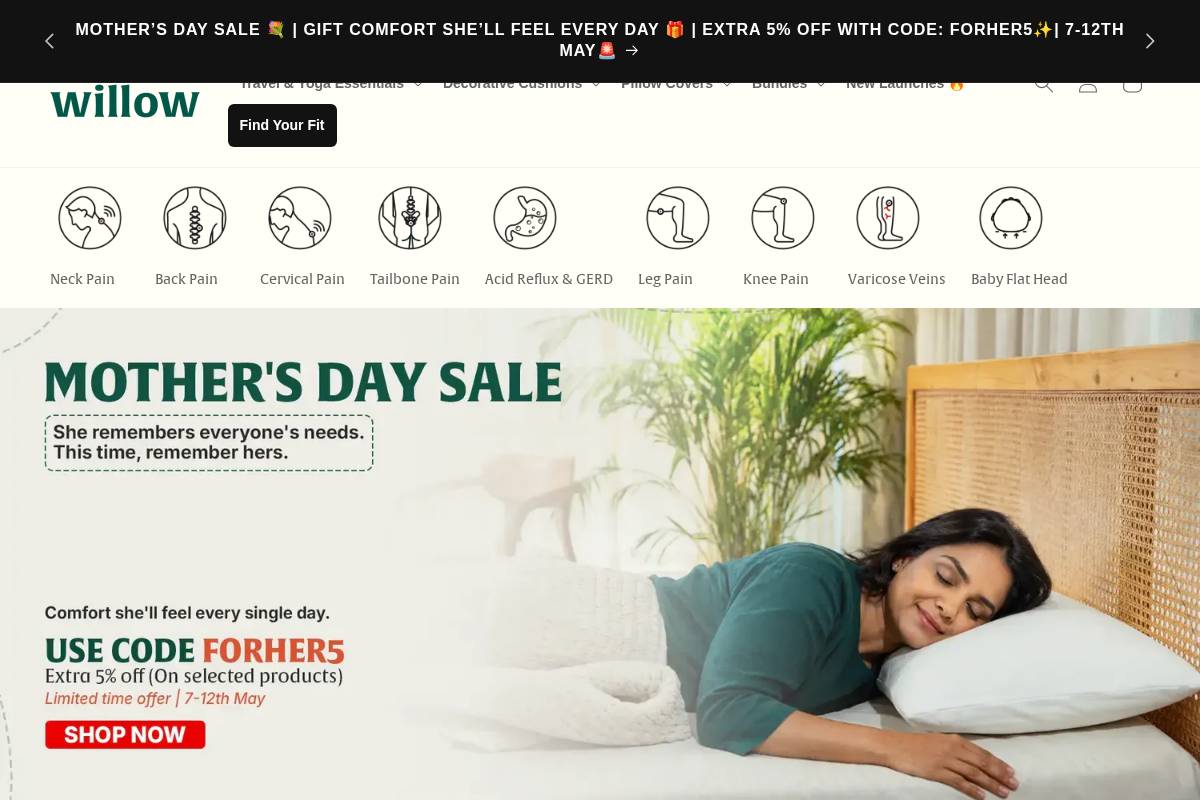 thewhitewillow.in homepage screenshot