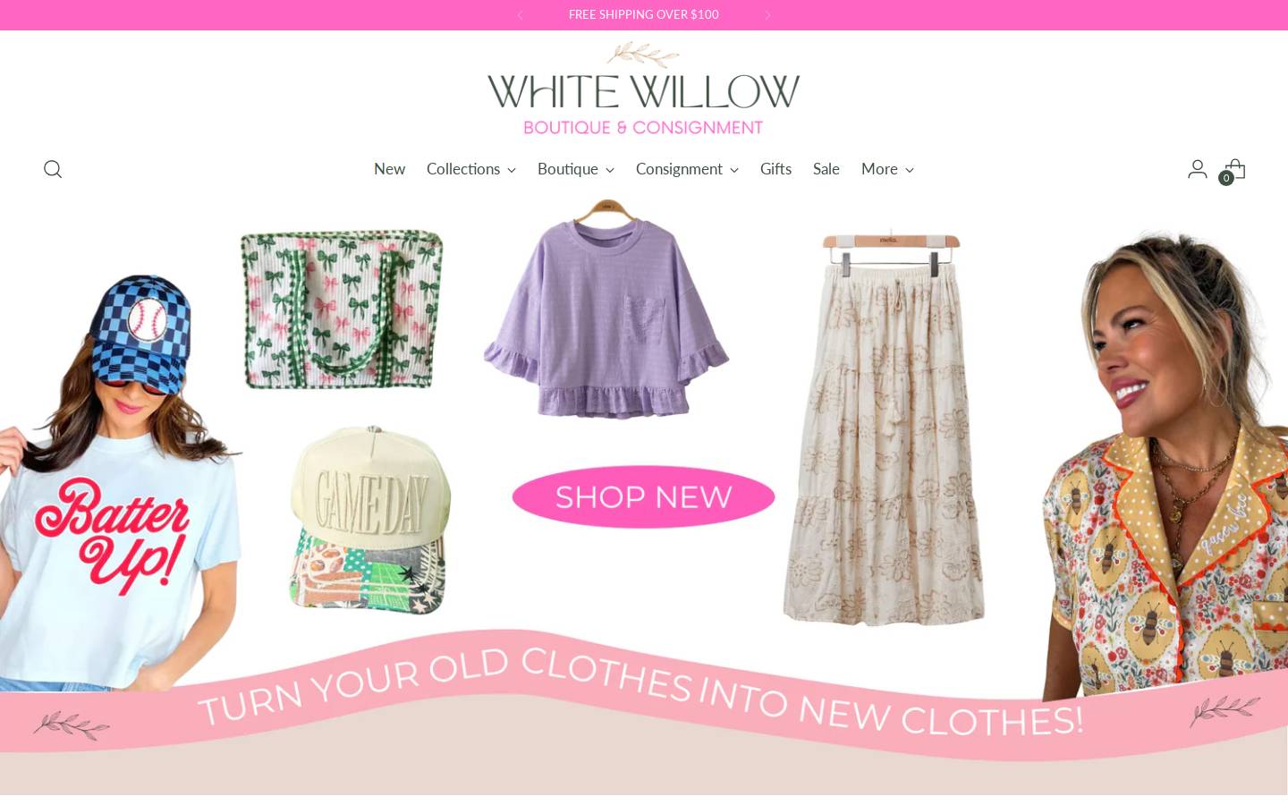 thewhitewillowboutique.com homepage screenshot