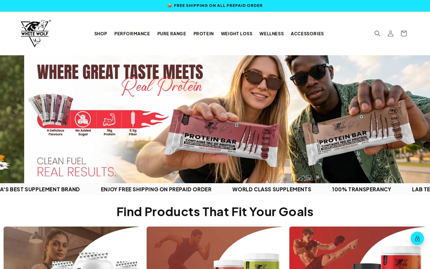 thewhitewolfnutrition.com homepage screenshot
