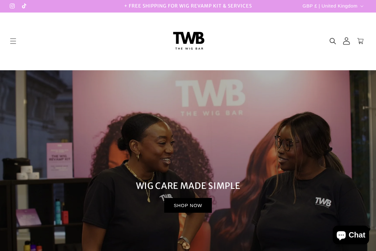 Thewigbarlondon homepage screenshot