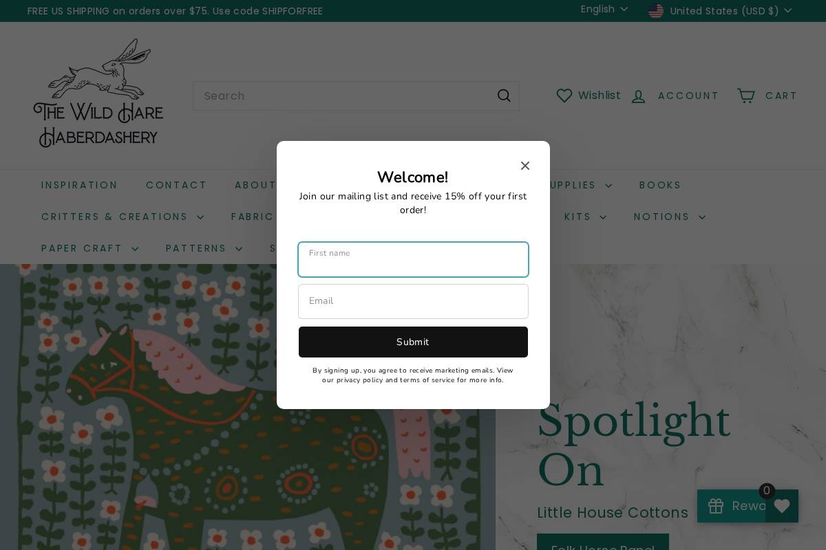 thewildharehaberdashery.com homepage screenshot