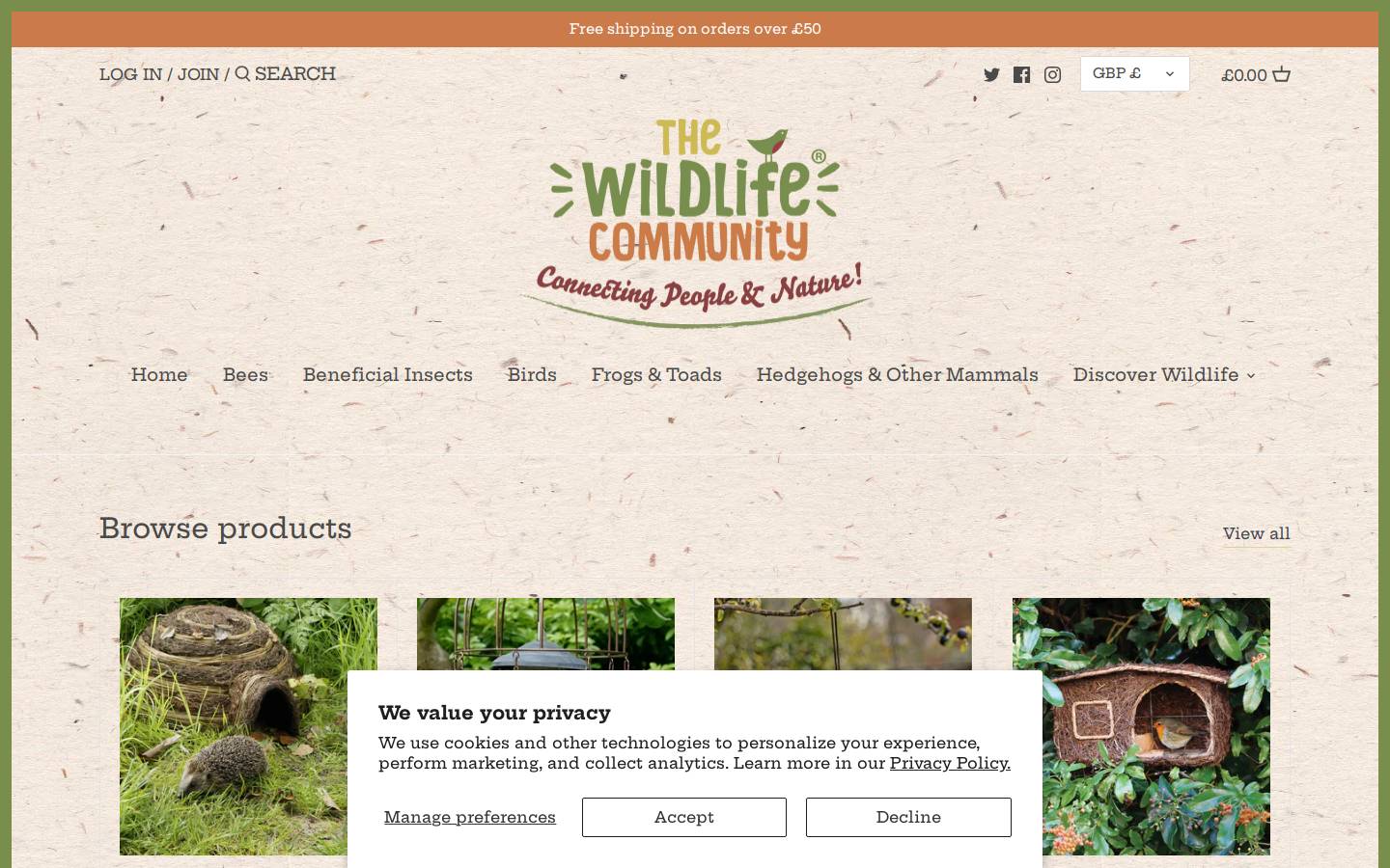 thewildlifecommunity.com homepage screenshot