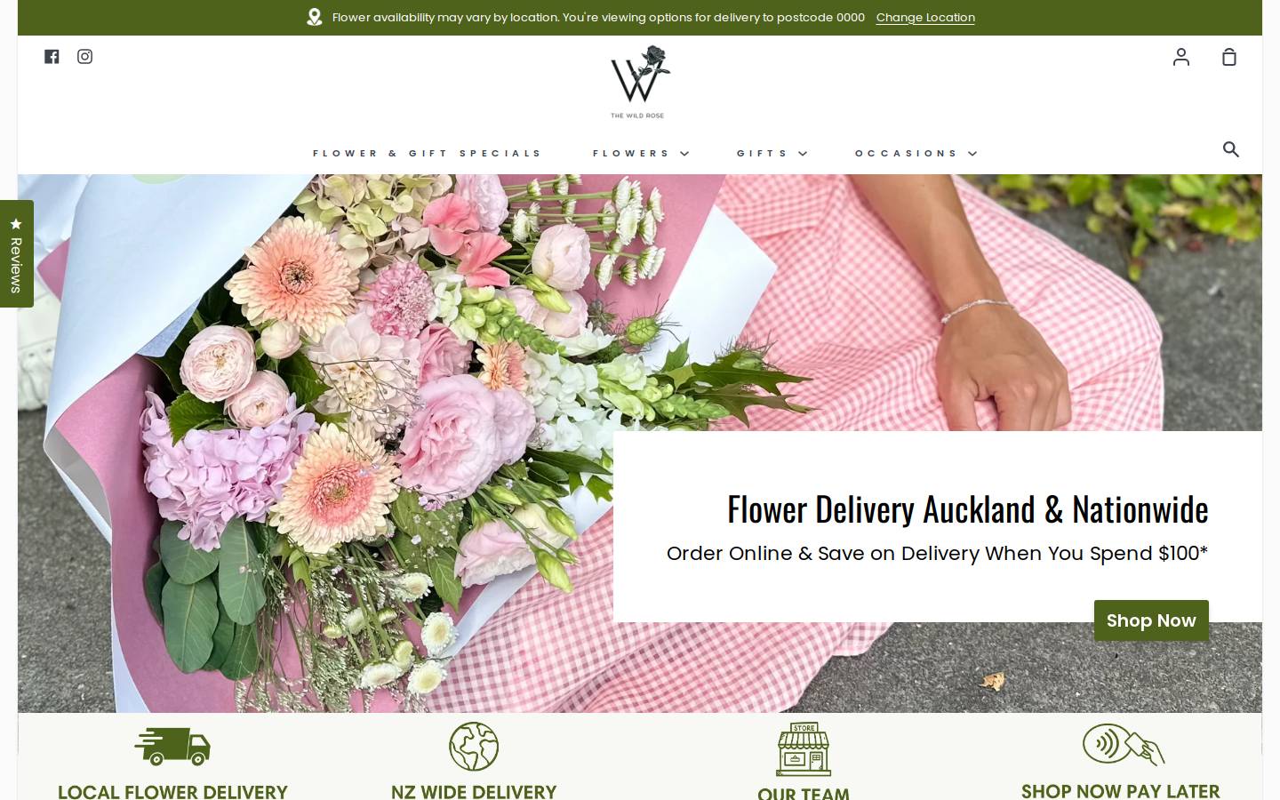 The Wild Rose homepage screenshot