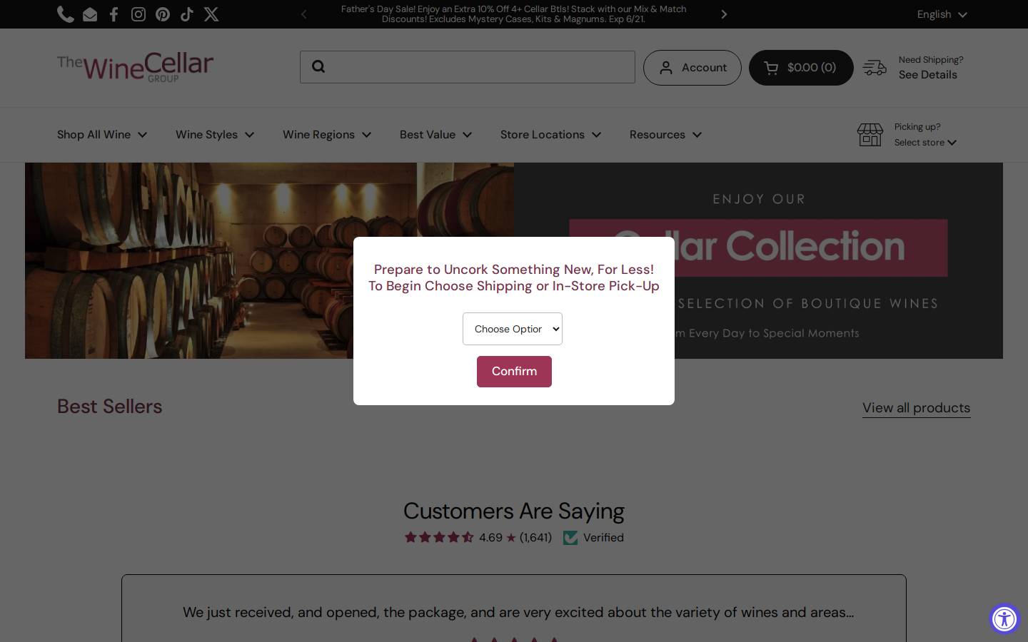 thewinecellargroup.com homepage screenshot