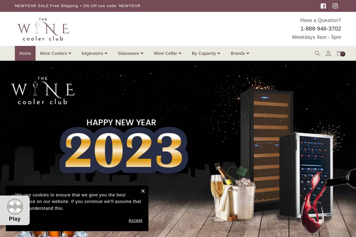 thewinecoolerclub.com homepage screenshot
