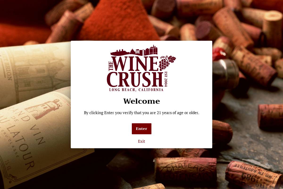 thewinecrush.com homepage screenshot