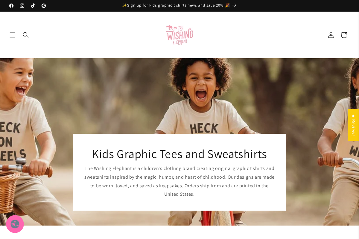 The Wishing Elephant homepage screenshot