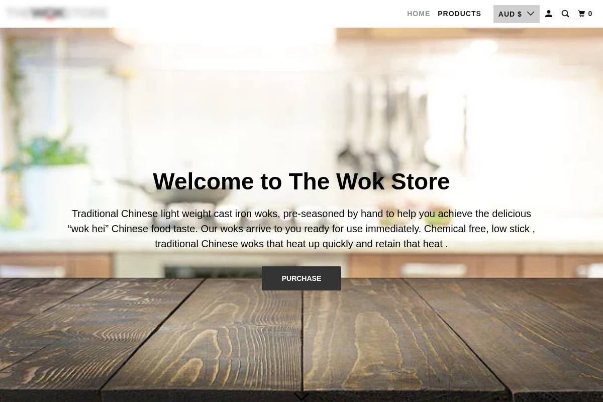 thewokstoreaustralia.com homepage screenshot