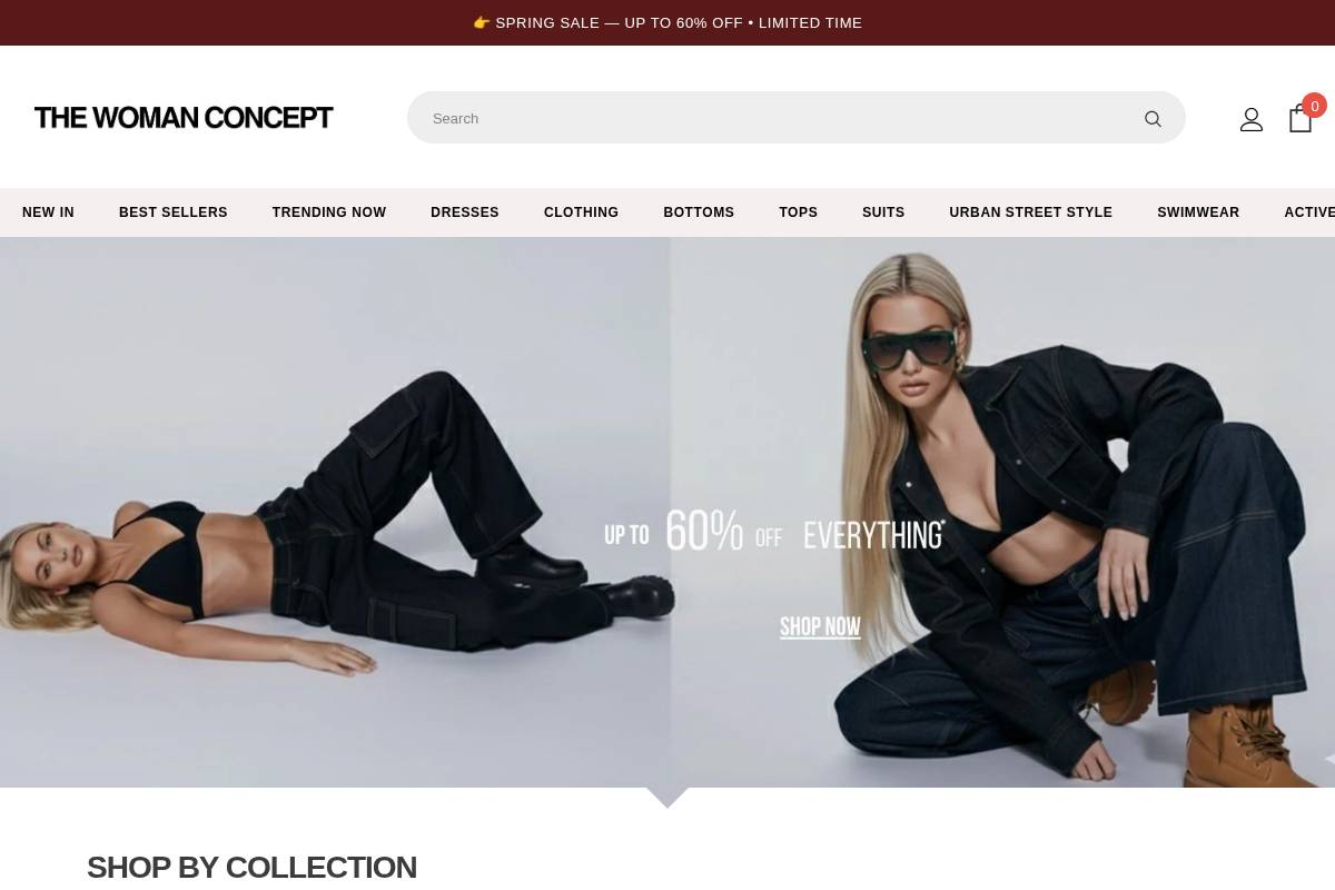 Thewomanconcept homepage screenshot