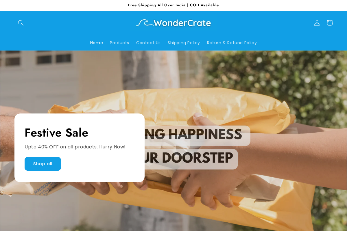 WonderCrate homepage screenshot