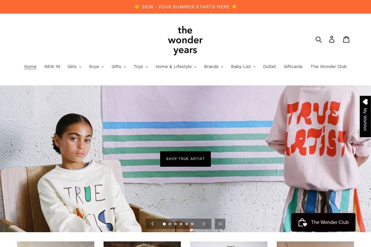 thewonderyears.be homepage screenshot