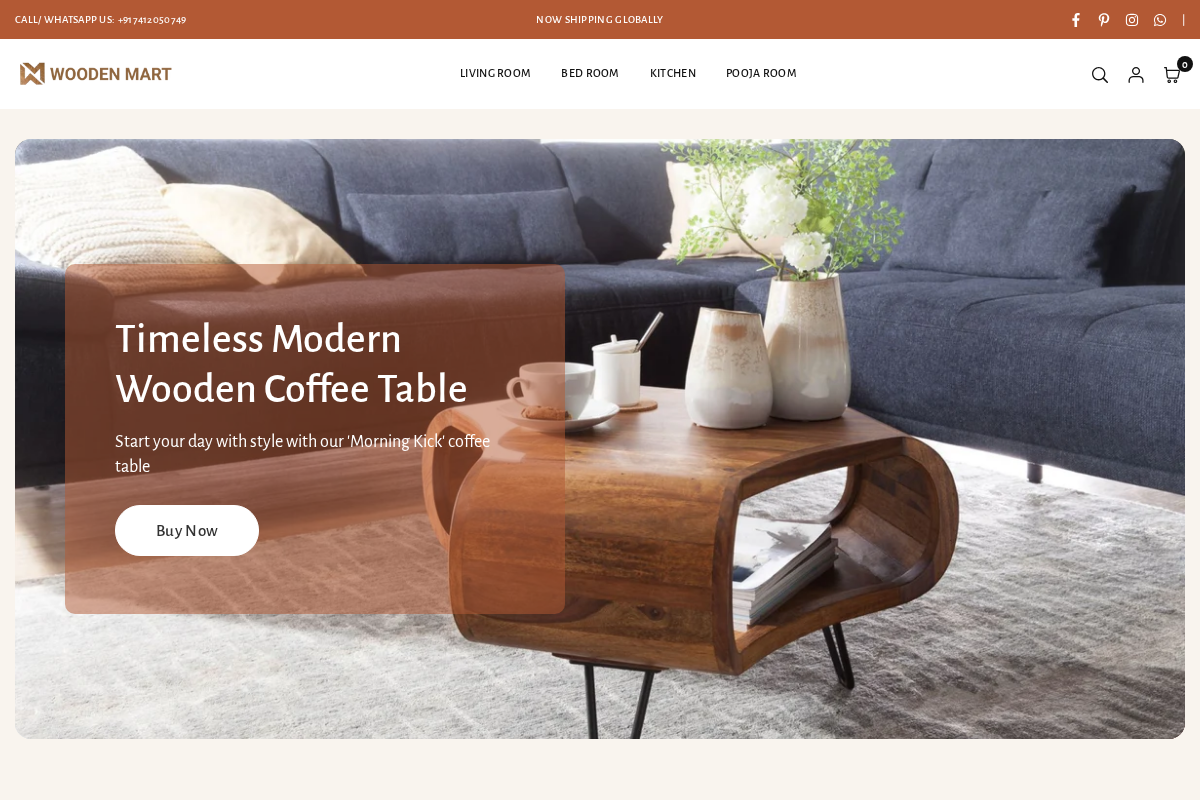 The Wooden Mart homepage screenshot