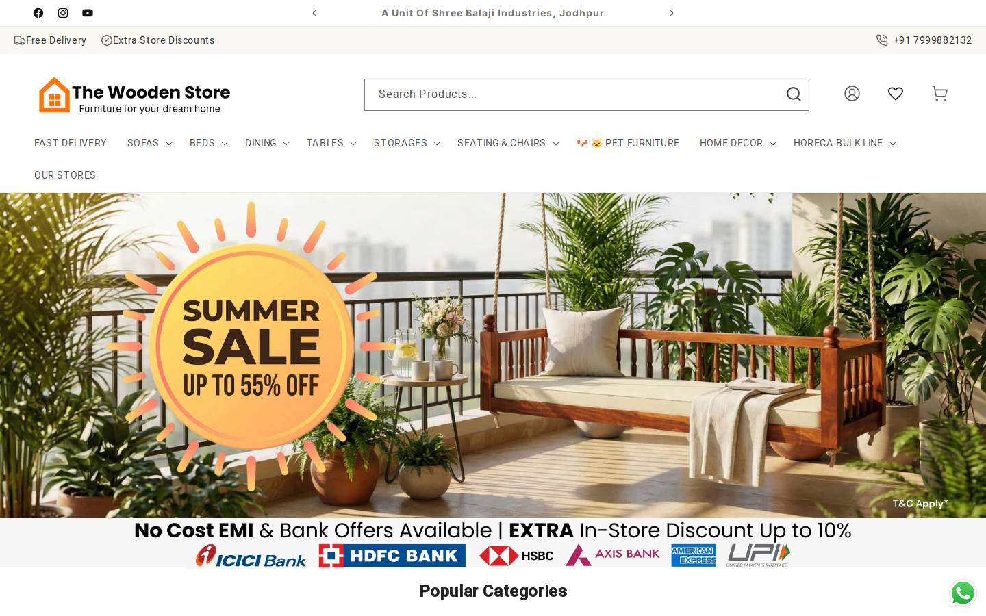 thewoodenstore.com homepage screenshot
