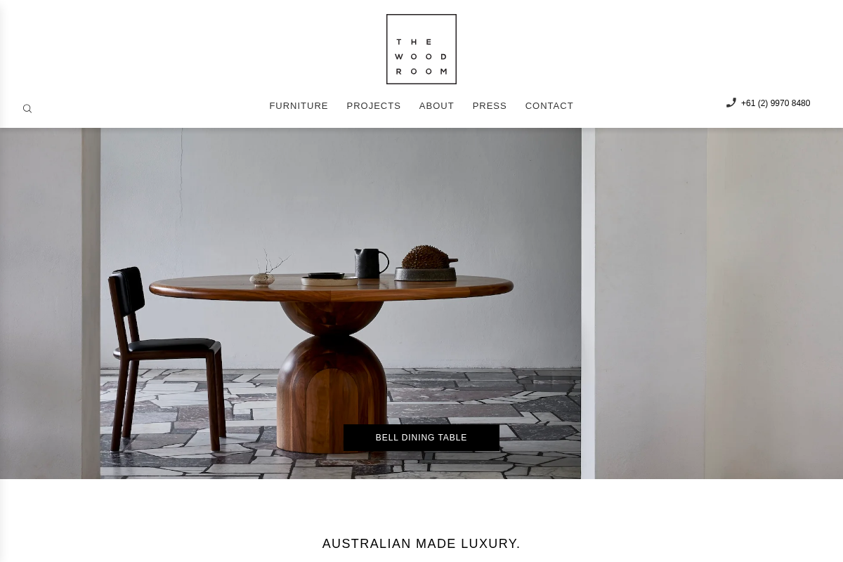 thewoodroom.com.au homepage screenshot