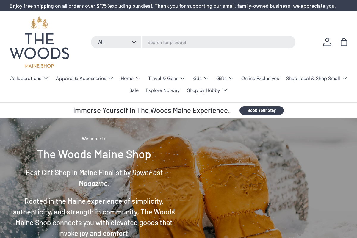 The Woods Maine homepage screenshot