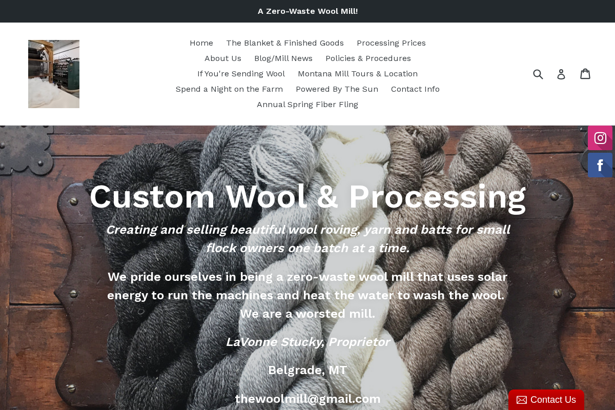 The Wool Mill homepage screenshot
