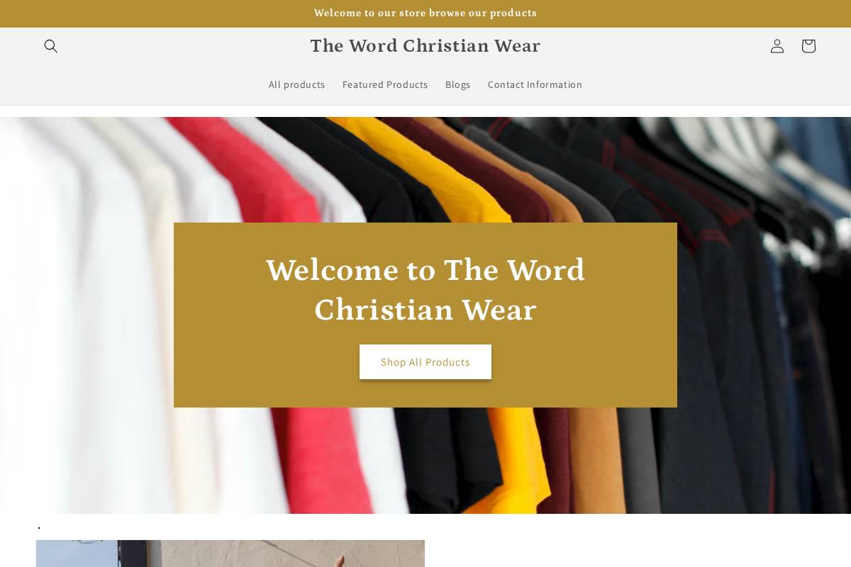thewordchristianwear.com homepage screenshot