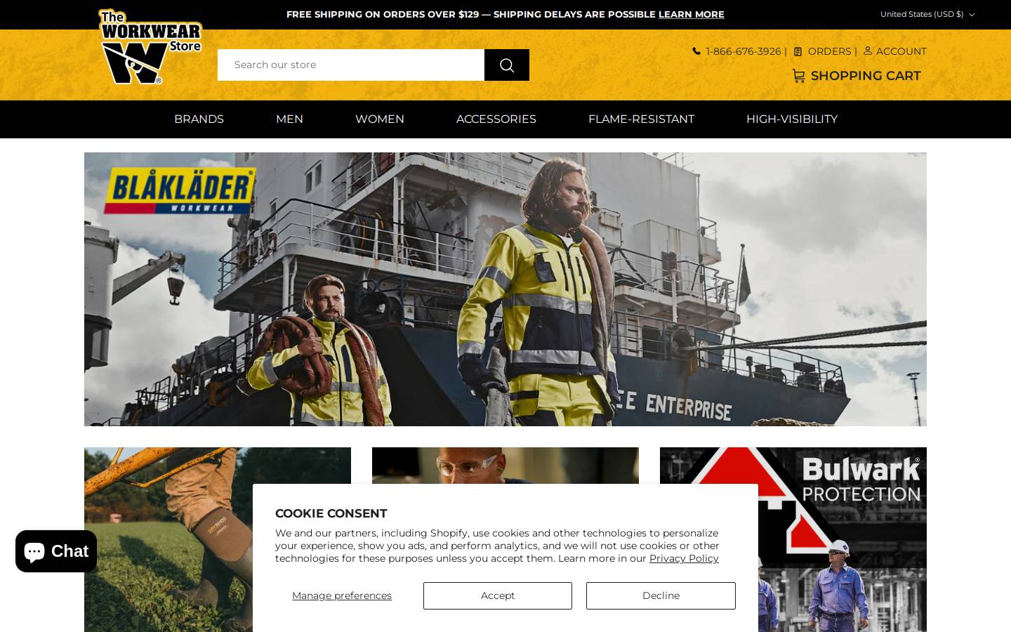 theworkwearstore.com homepage screenshot