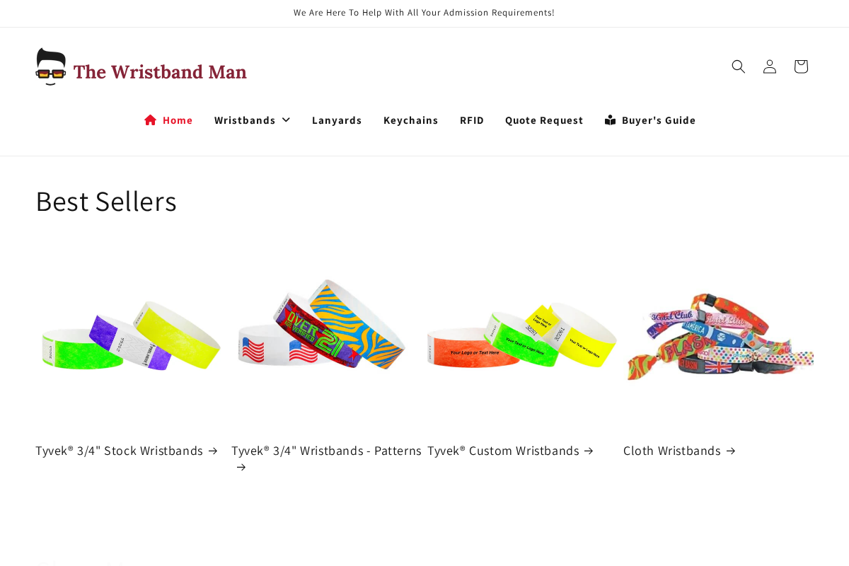 The Wristband Man homepage screenshot