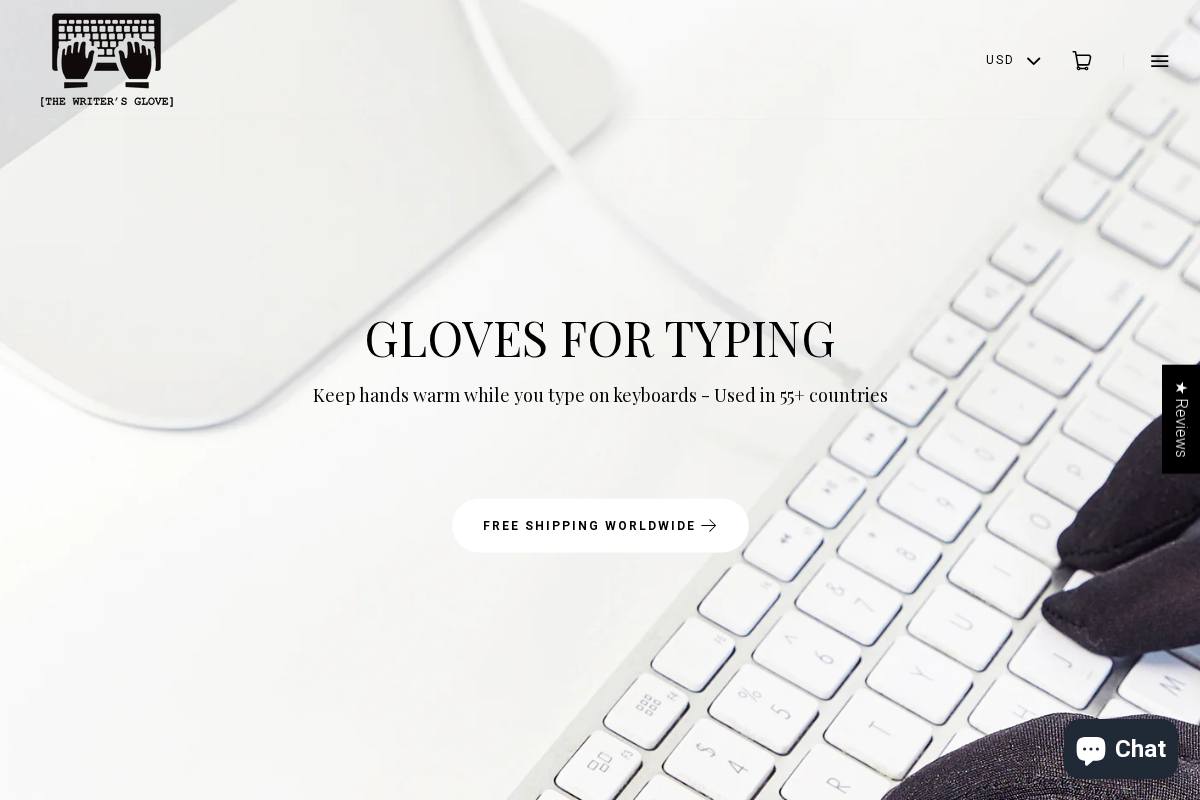 thewritersglove.com homepage screenshot
