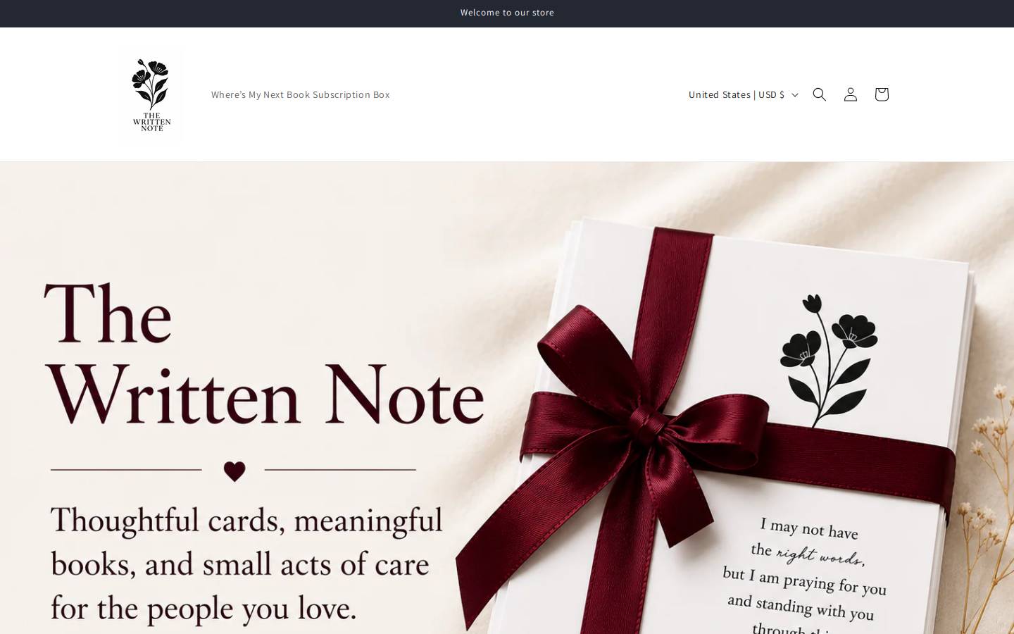 thewrittennote.com homepage screenshot