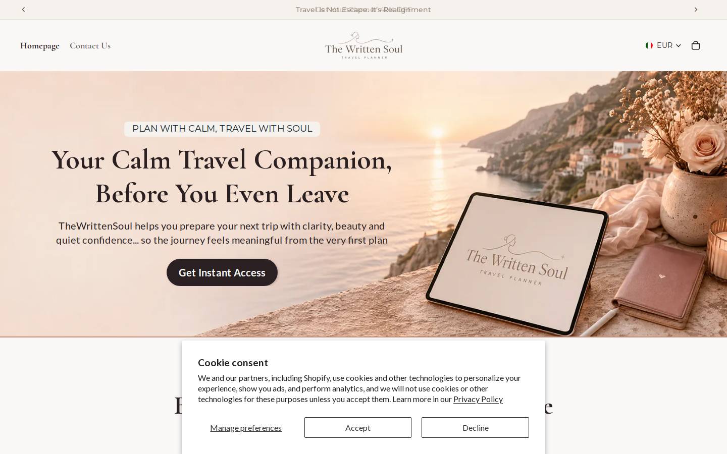 thewrittensoul.com homepage screenshot