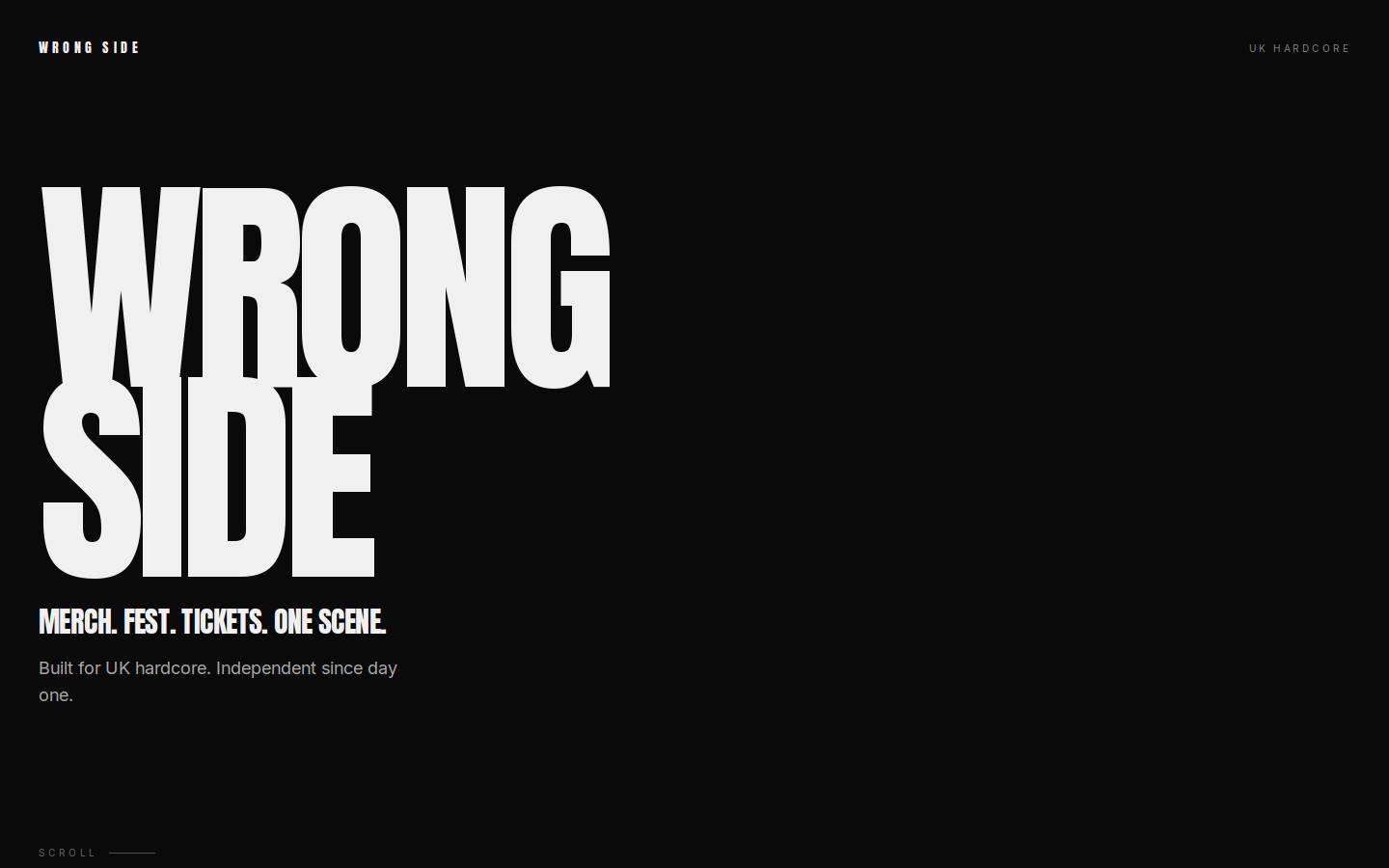 The Wrong Side Official homepage screenshot