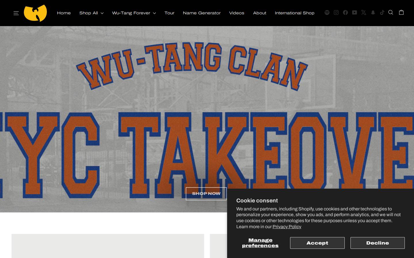 Thewutangclan homepage screenshot