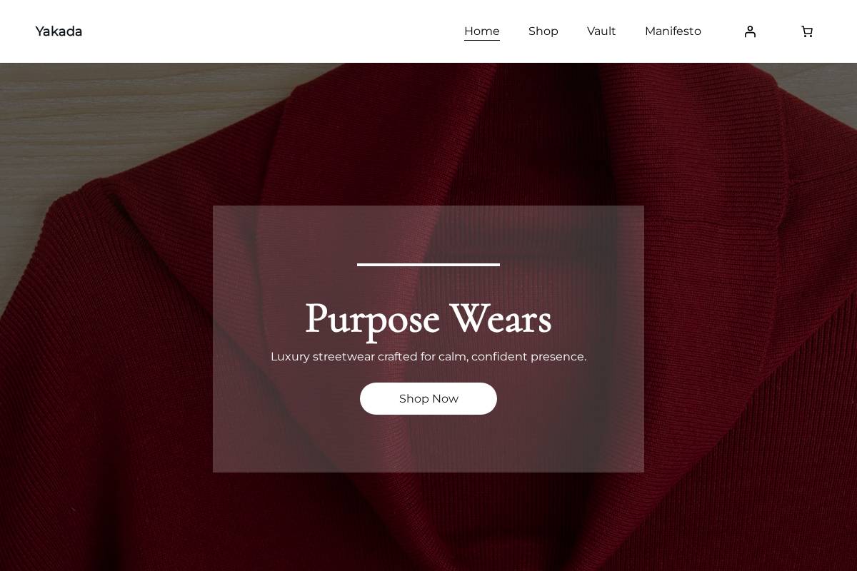 theyakada.com homepage screenshot