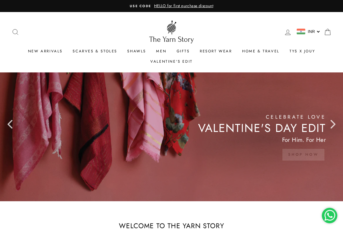 The Yarn Story homepage screenshot