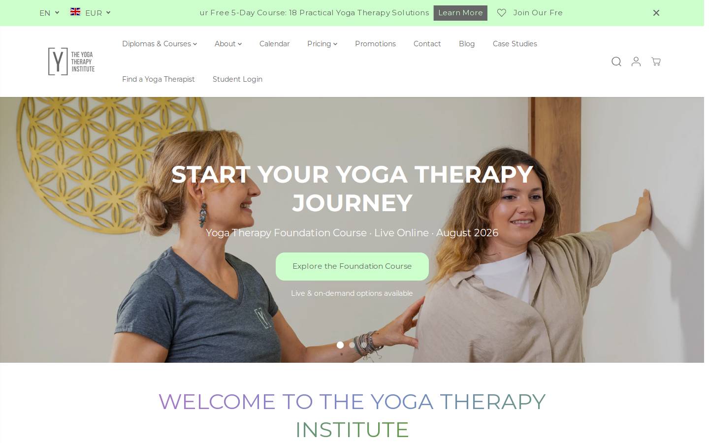 theyogatherapyinstitute.org homepage screenshot