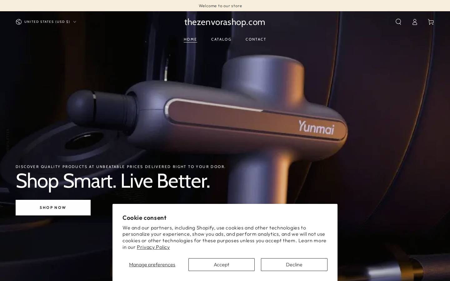 thezenvorashop.com homepage screenshot
