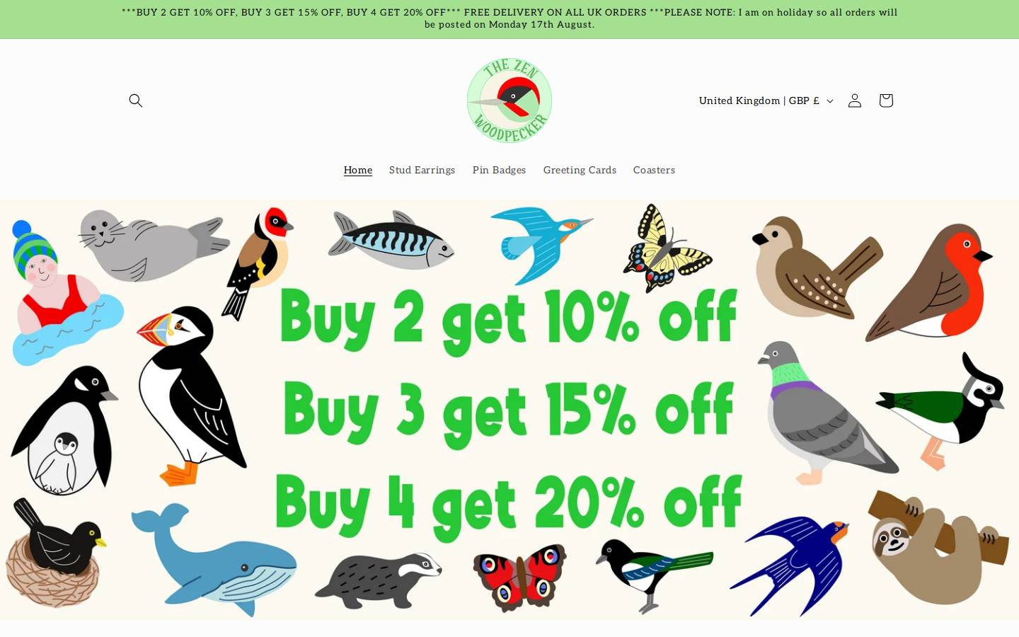 thezenwoodpecker.com homepage screenshot